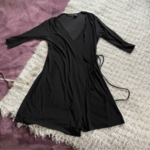 **SOLD** XL Black Knee Length Wrap Dress